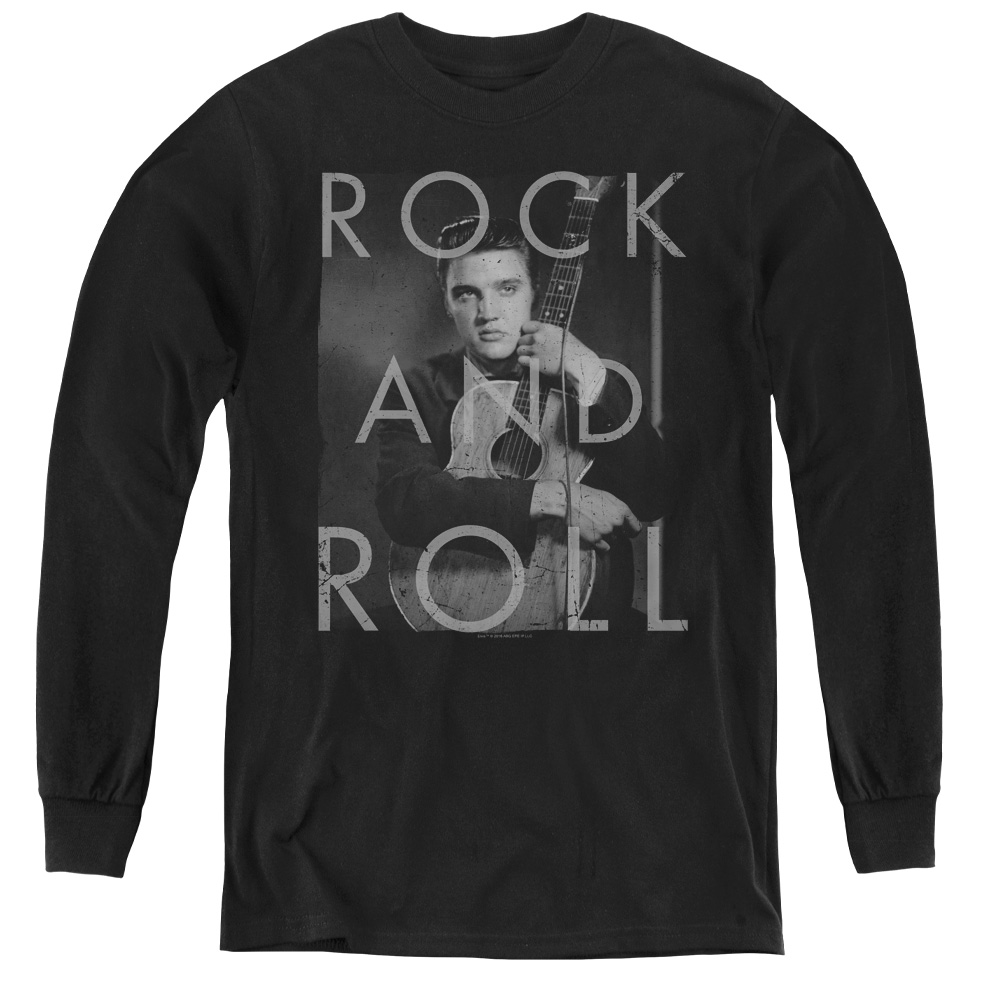 Elvis Presley, Rock & Roll Youth Long Sleeve T-Shirt, Black - Small