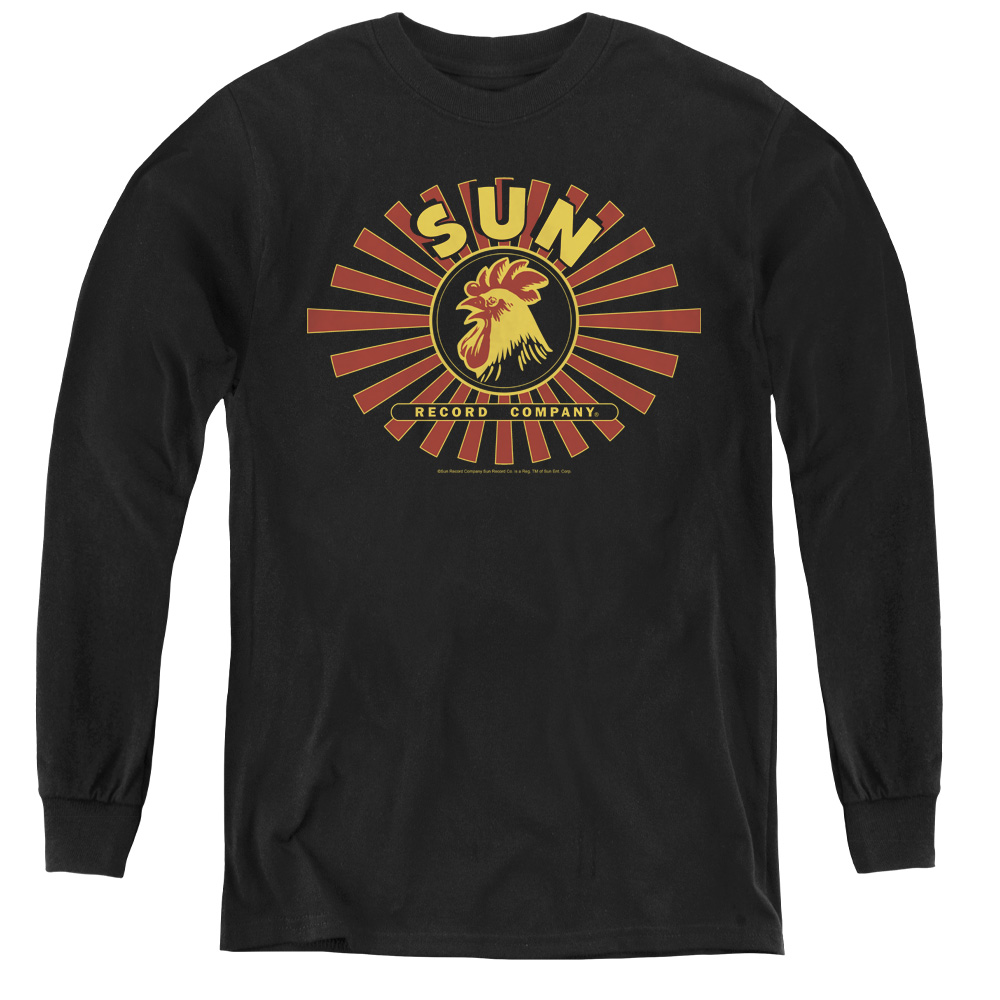 Sun & Sun Ray Rooster Youth Long Sleeve T-Shirt, Black - Medium