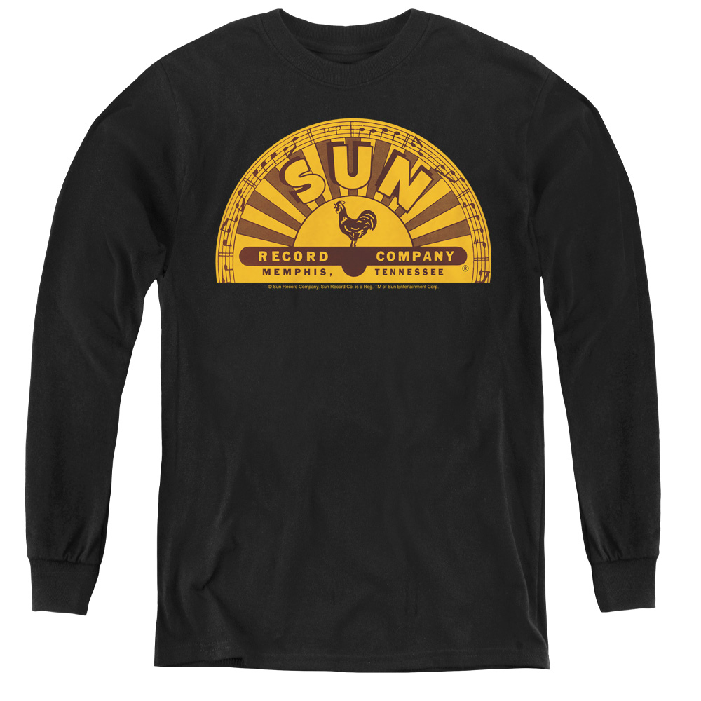Sun & Traditional Logo Youth Long Sleeve T-Shirt, Black - Medium
