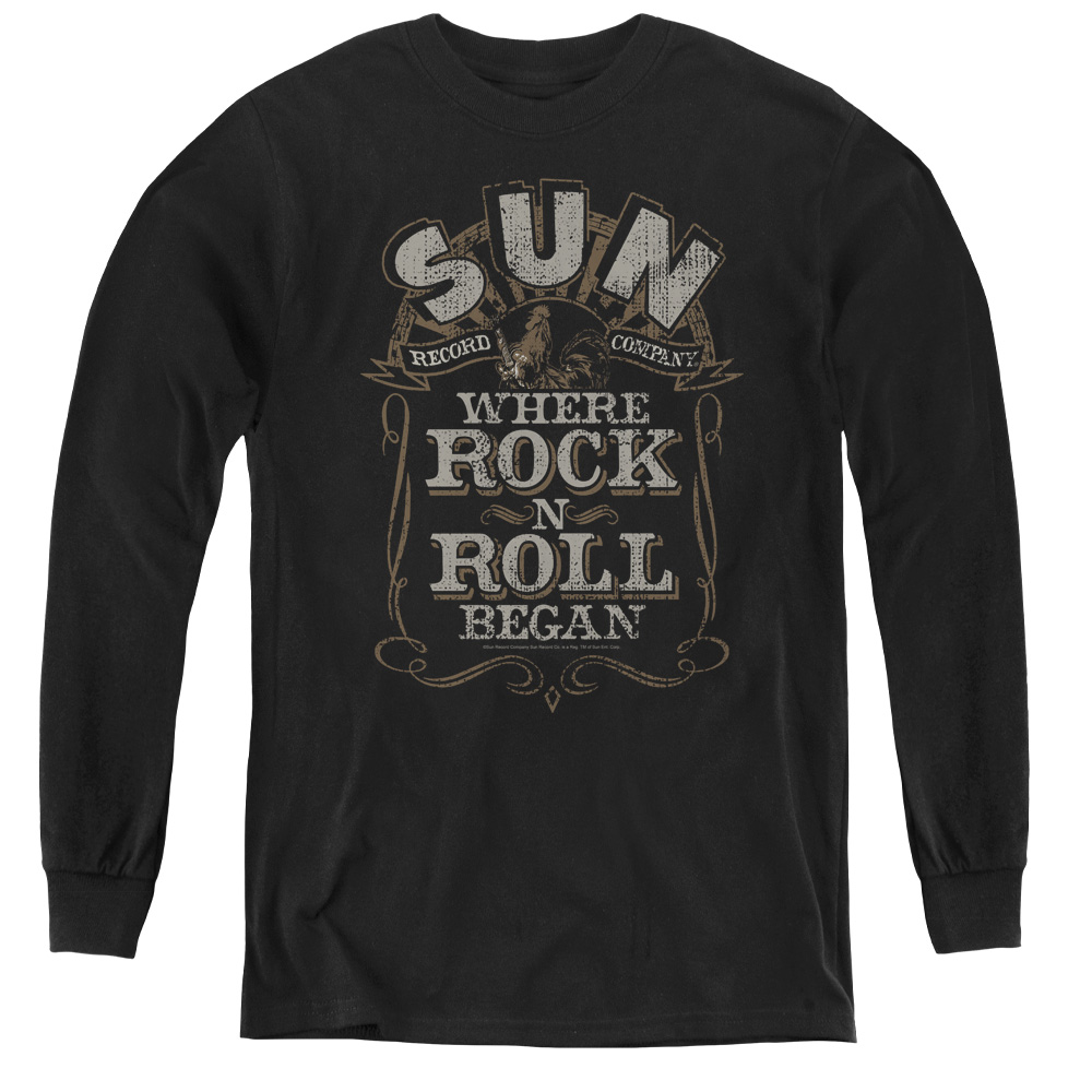 Sun & Where Rock Began Youth Long Sleeve T-Shirt, Black - Medium