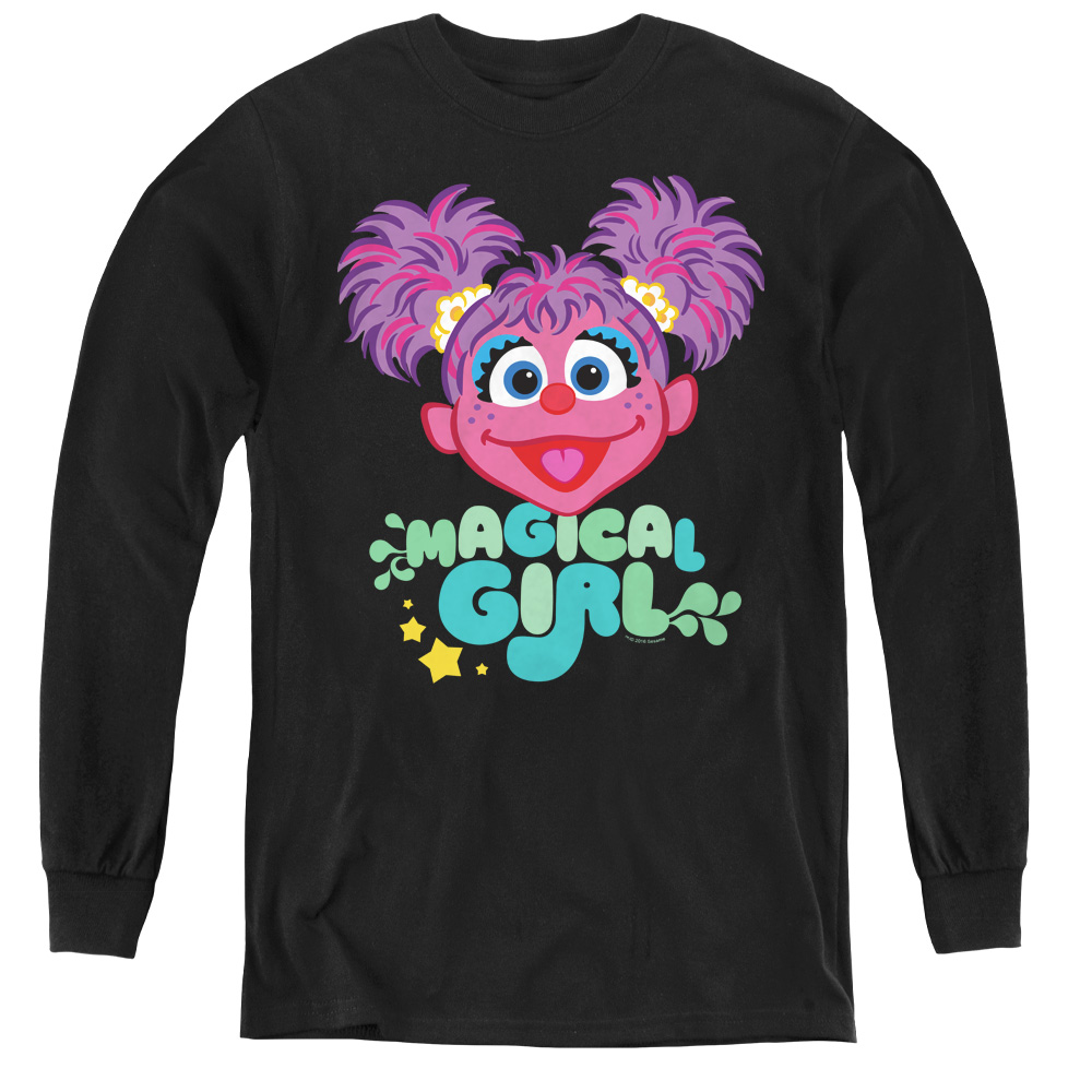 Sesame Street & Scribble Head Youth Long Sleeve T-Shirt, Black - Extra Large