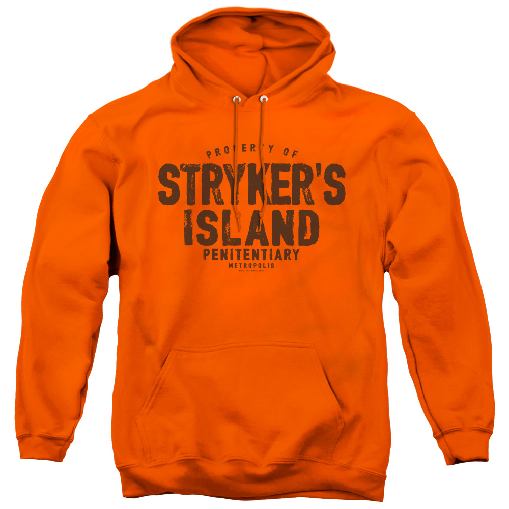 SM2358-AFTH-2 Superman & Strykers Island Adult Pull Over Hoodie, Orange - Medium