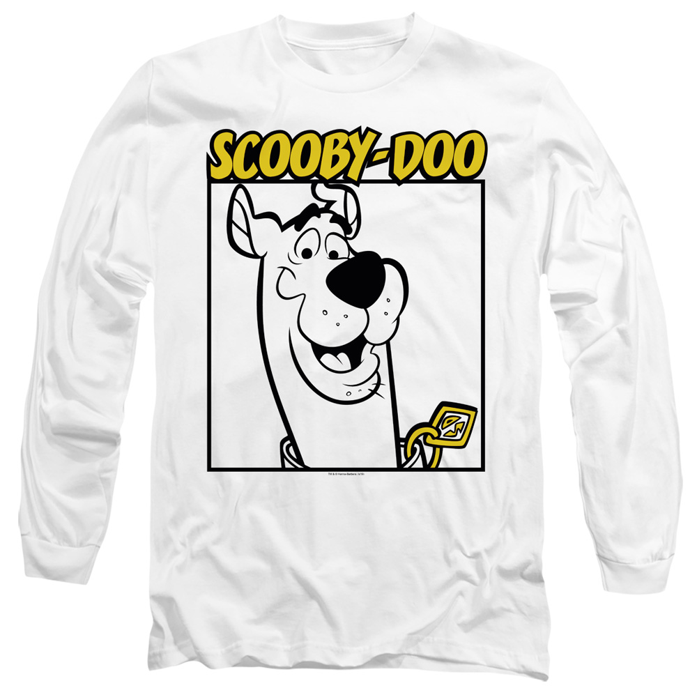 Scooby Doo & Scooby Square Long Sleeve Adult 18-1 T-Shirt, White - Medium