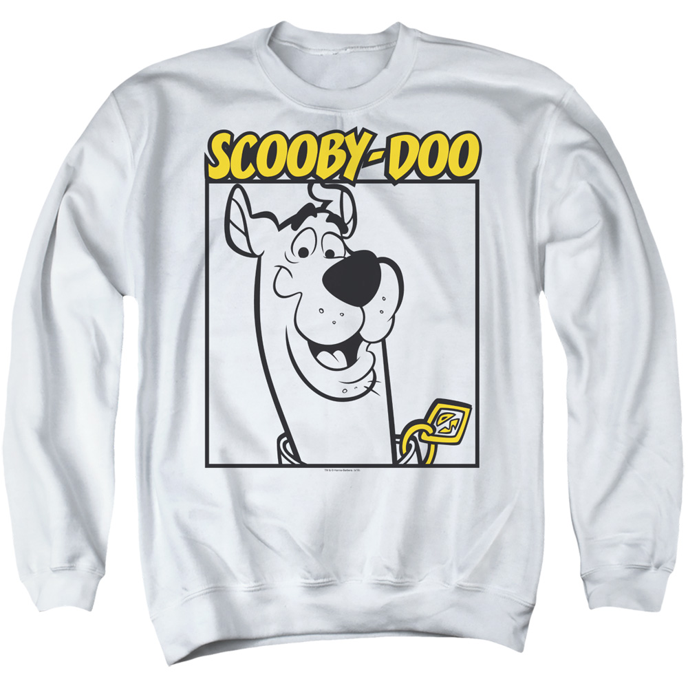 Scooby Doo & Scooby Square Adult Crewneck Sweatshirt, White - Small