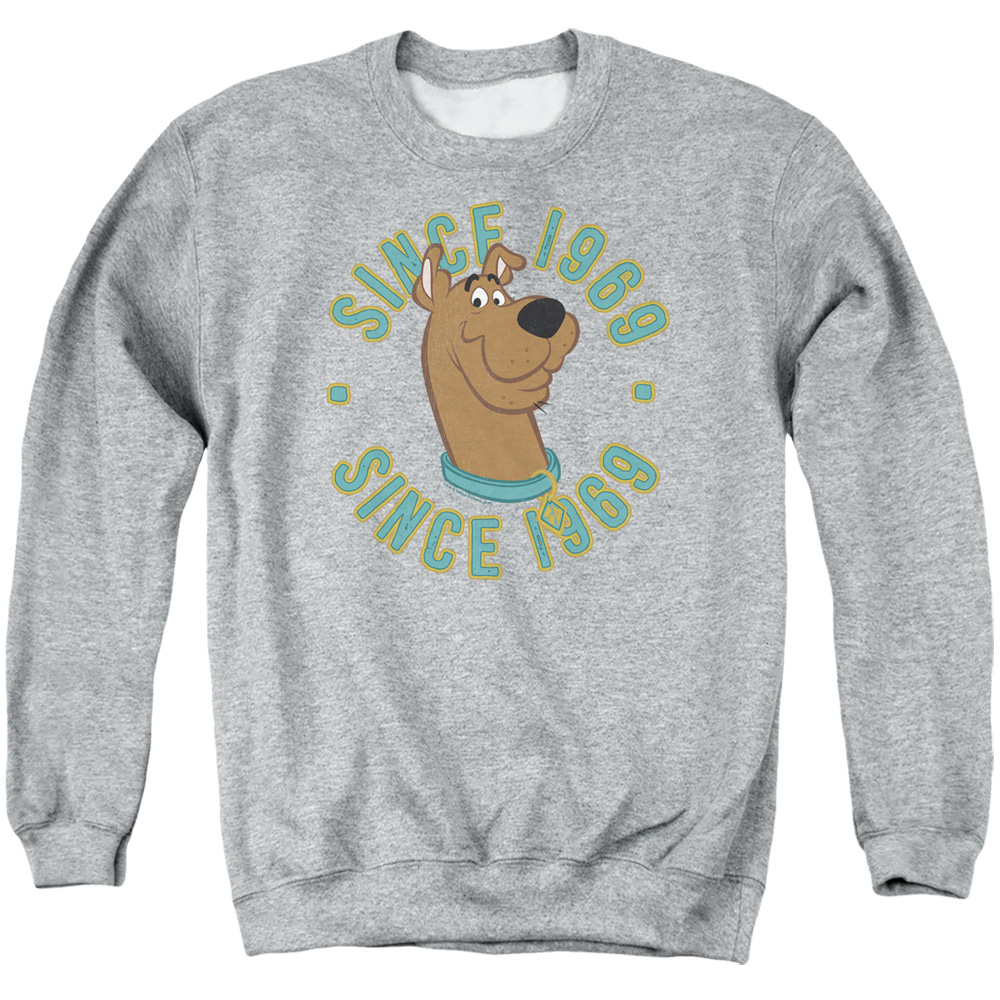 Scooby Doo & Scooby 1969 Adult Crewneck Sweatshirt, Athletic Heather - 2X