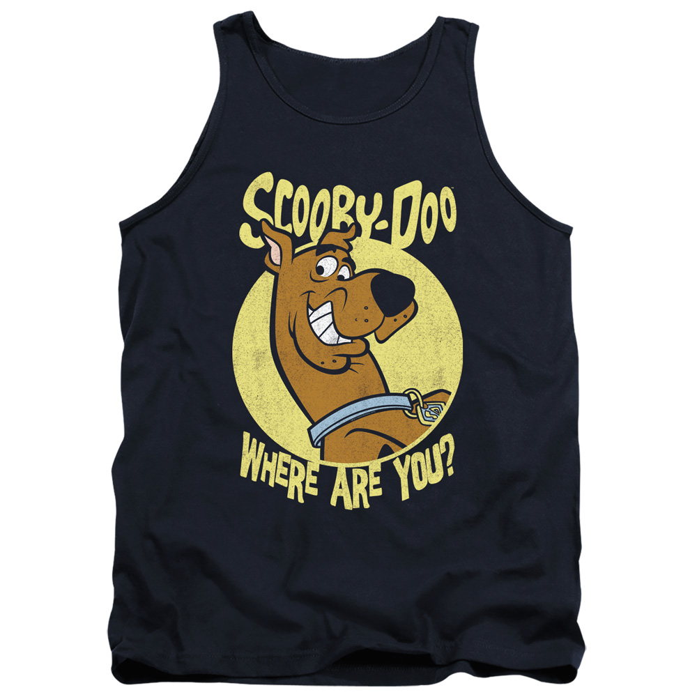 SD126-TK-2 Scooby Doo & Where Are You Adult Tank Top, Navy - Medium