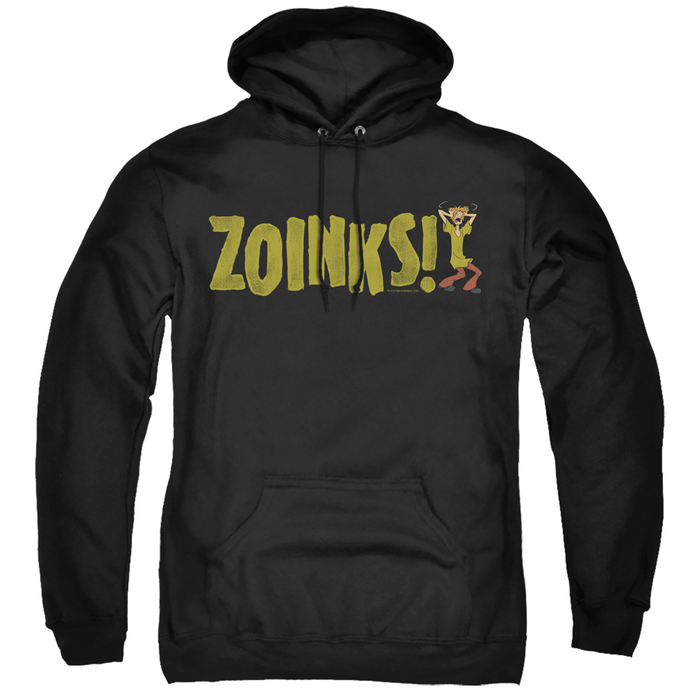 Scooby Doo & Zoinks Adult Pull Over Hoodie, Black - 2X