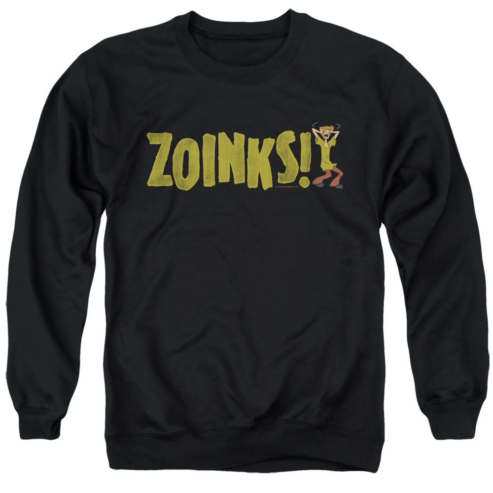 Scooby Doo & Zoinks Adult Crewneck Sweatshirt, Black - Medium