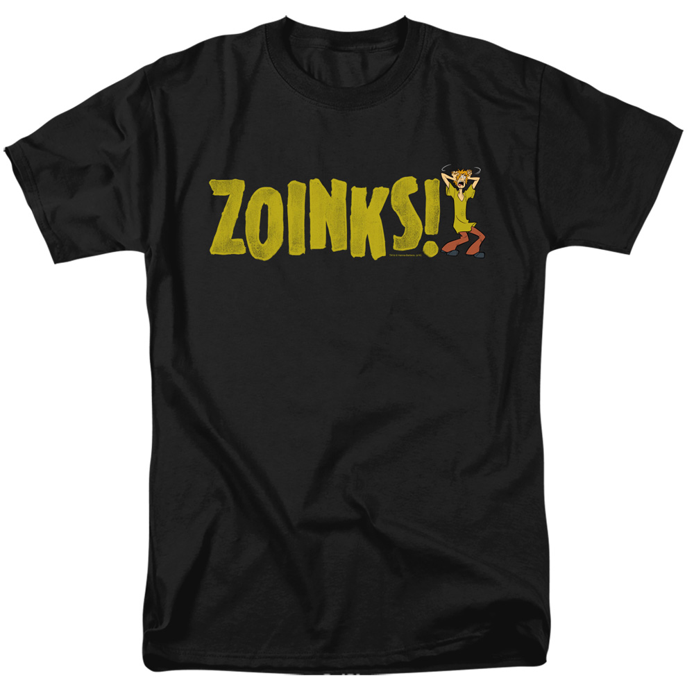 Scooby Doo & Zoinks Short Sleeve Adult 18-1 T-Shirt, Black - Medium