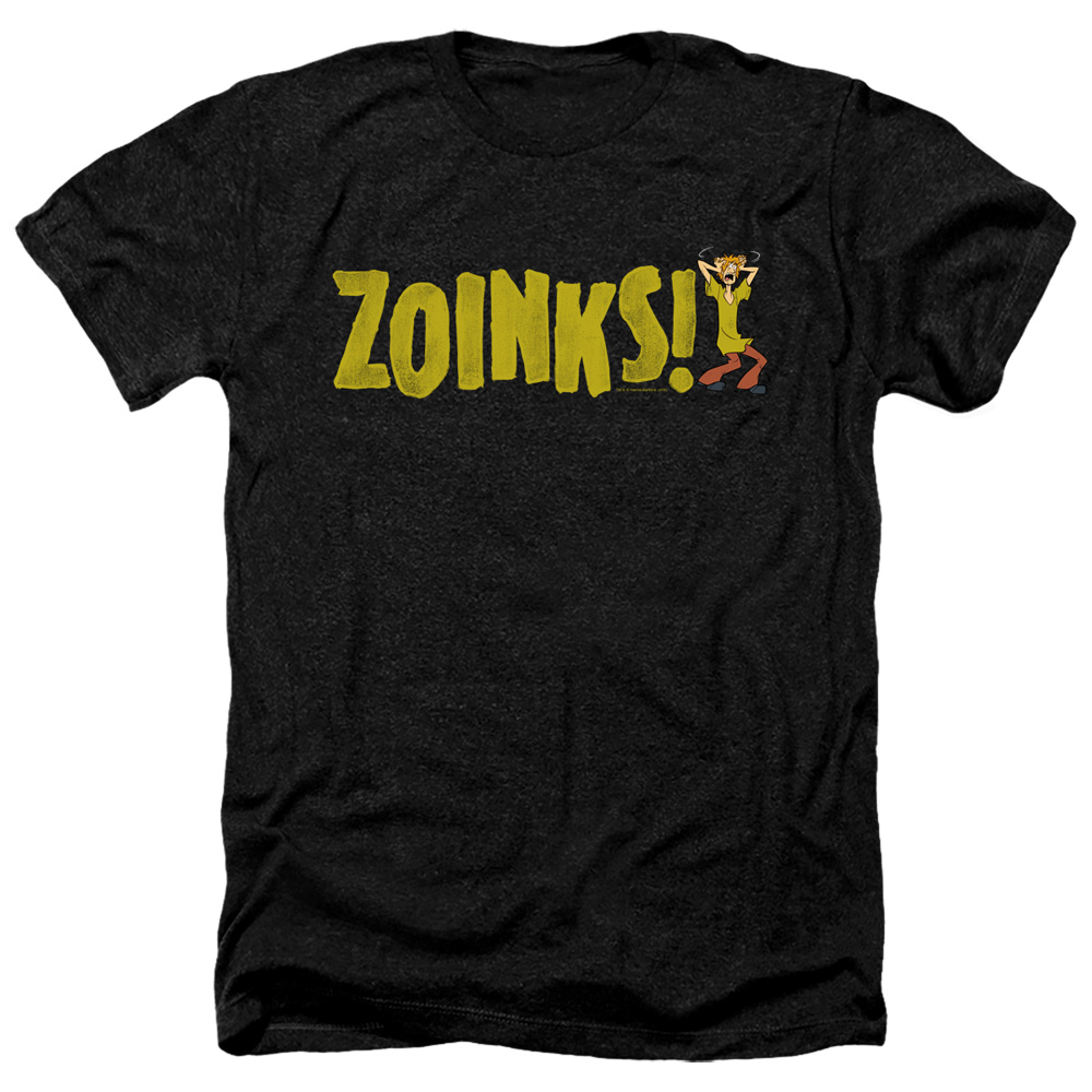 Scooby Doo & Zoinks Adult Heather T-Shirt, Black - Extra Large