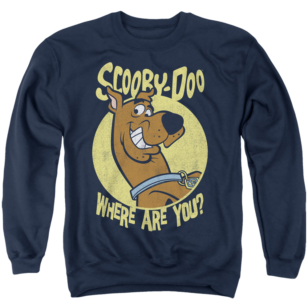 Scooby Doo & Where Are You Adult Crewneck Sweatshirt, Navy - Medium