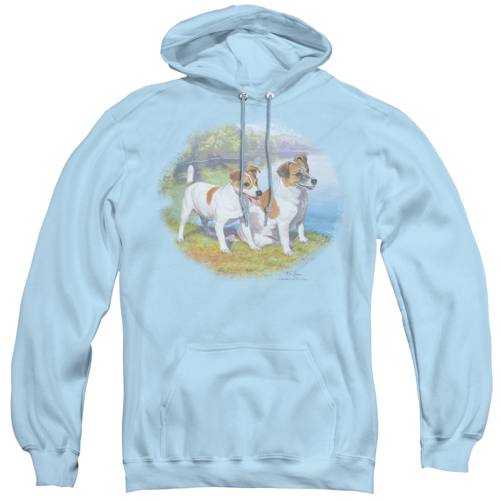 WW141-AFTH-2 Wildlife & Jack By Water Adult Pull Over Hoodie, Light Blue - Medium