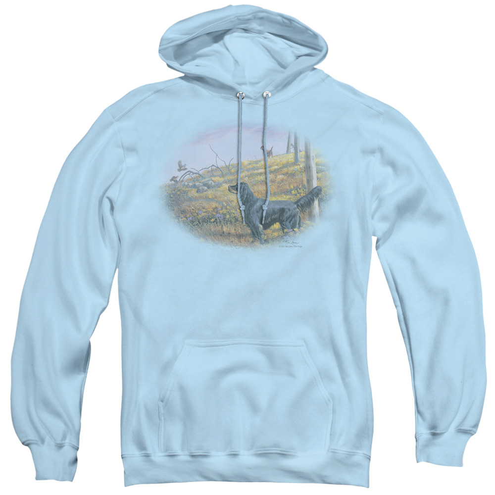 Trevco   Wildlife & Looking Back Adult Pull Over Hoodie, Light Blue - 2X