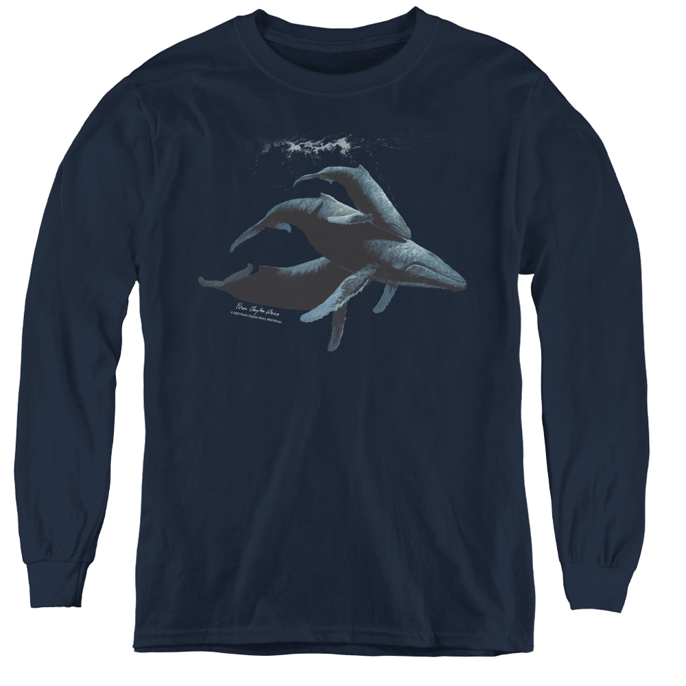 Wildlife & Power&Grace Youth Long Sleeve T-Shirt, Navy - Medium