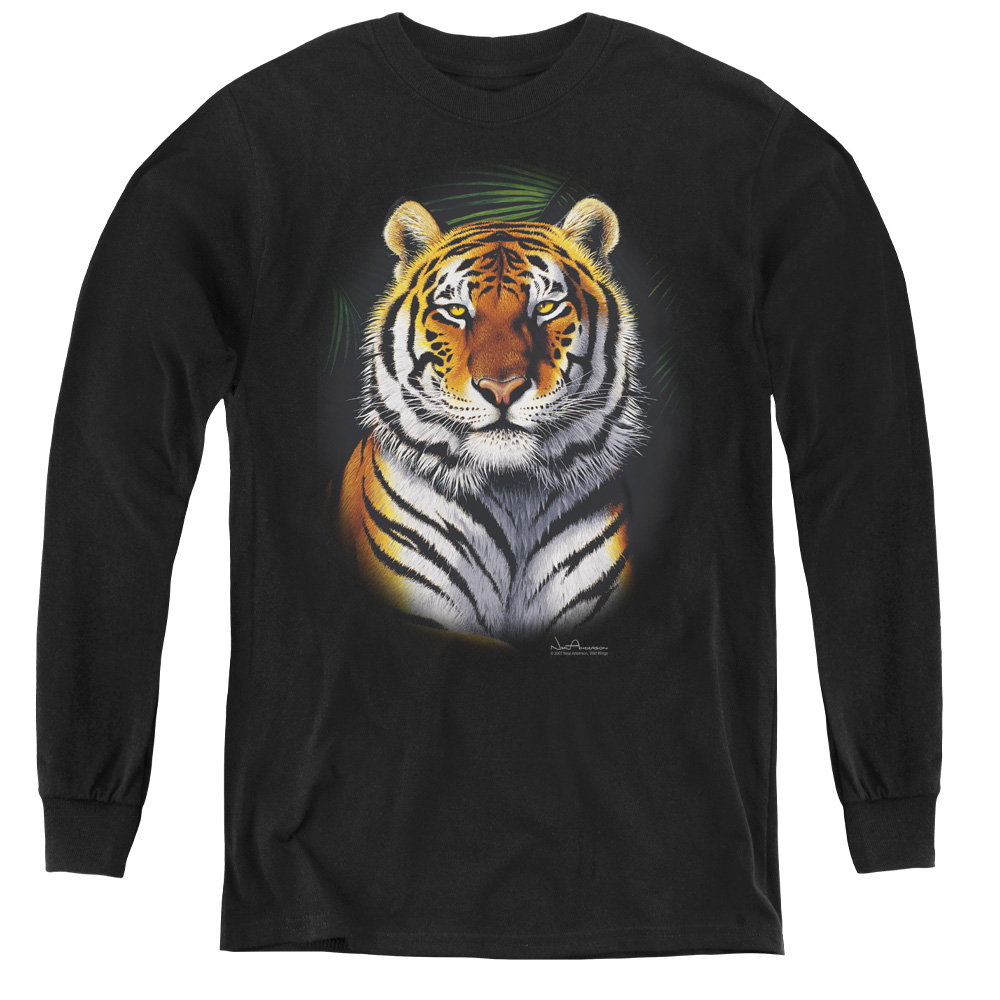 Wildlife & Jungle Fire Youth Long Sleeve T-Shirt, Black - Medium