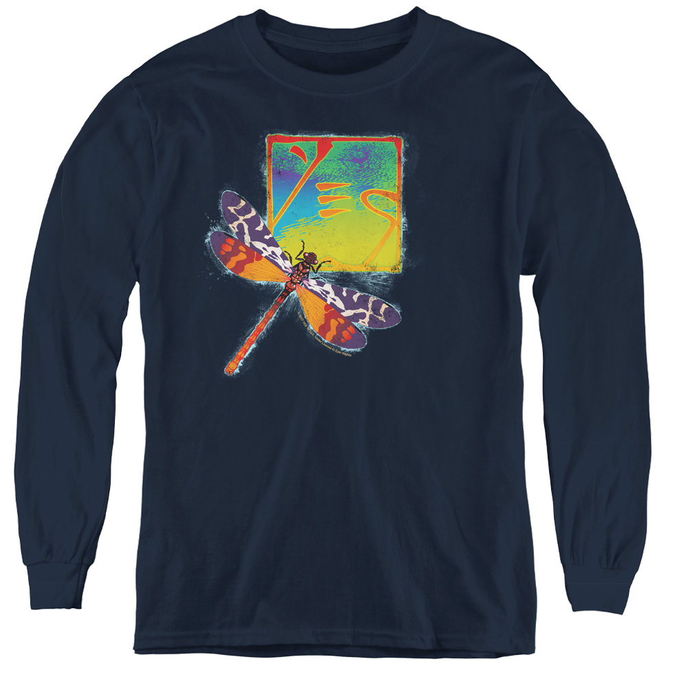 Yes & Dragonfly Youth Long Sleeve T-Shirt, Navy - Medium