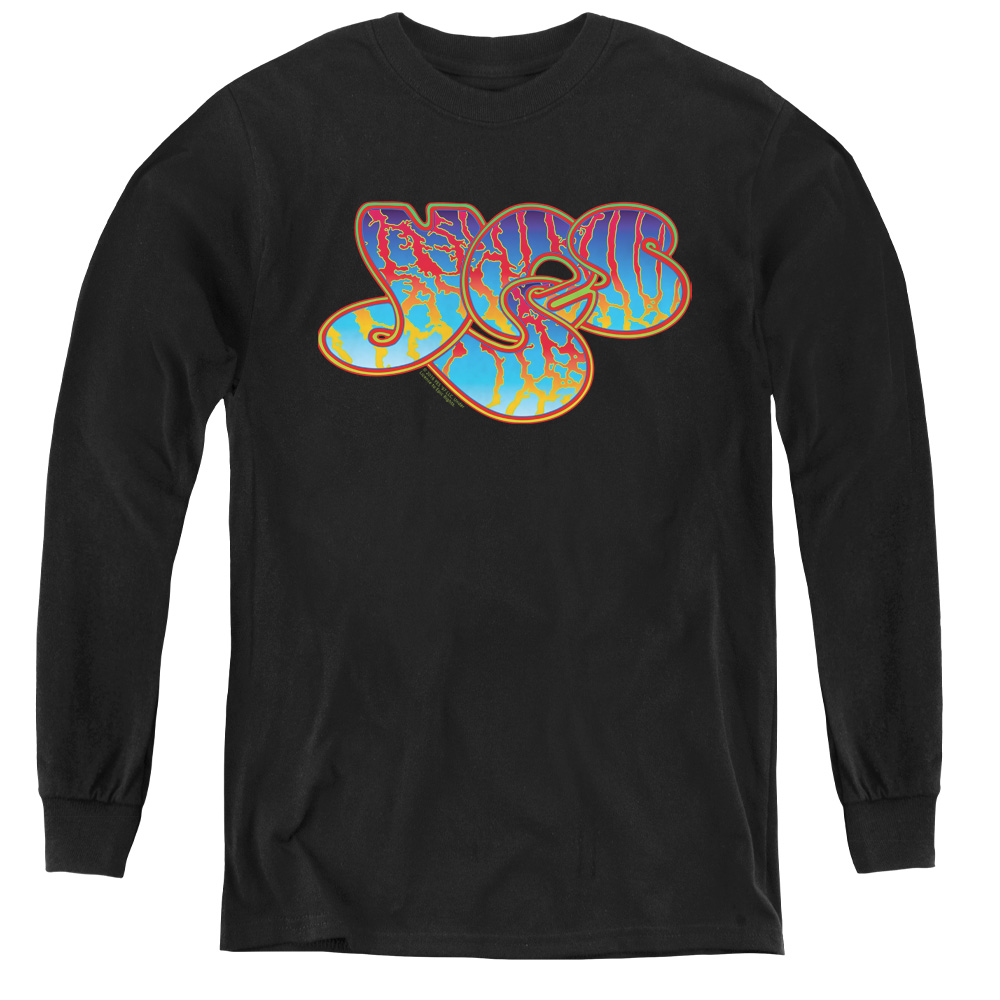 Yes & Logo Youth Long Sleeve T-Shirt, Black - Medium