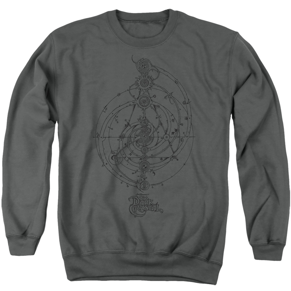 Dark Crystal & Dream Spiral Adult Crewneck Sweatshirt, Charcoal - Large