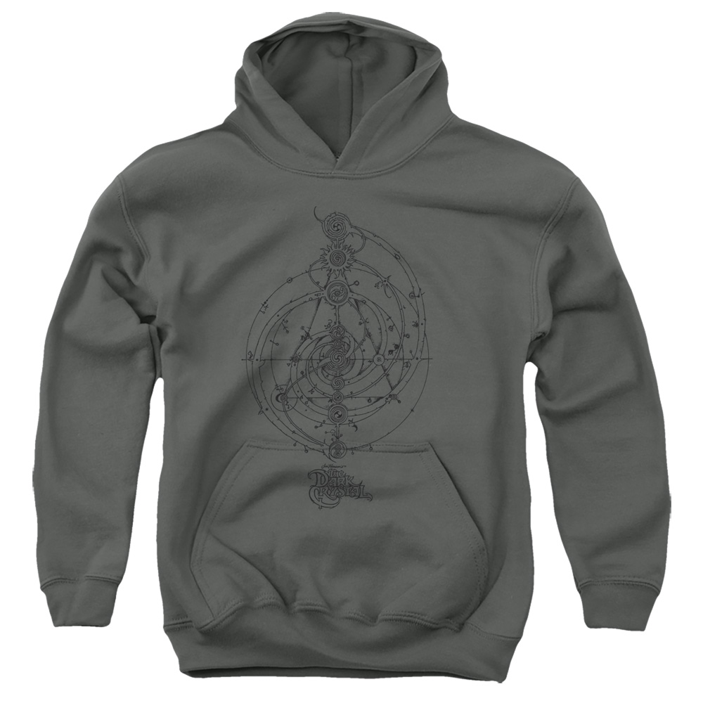 Dark Crystal & Dream Spiral Youth Pull-Over Hooded Sweatshirt, Charcoal - Small