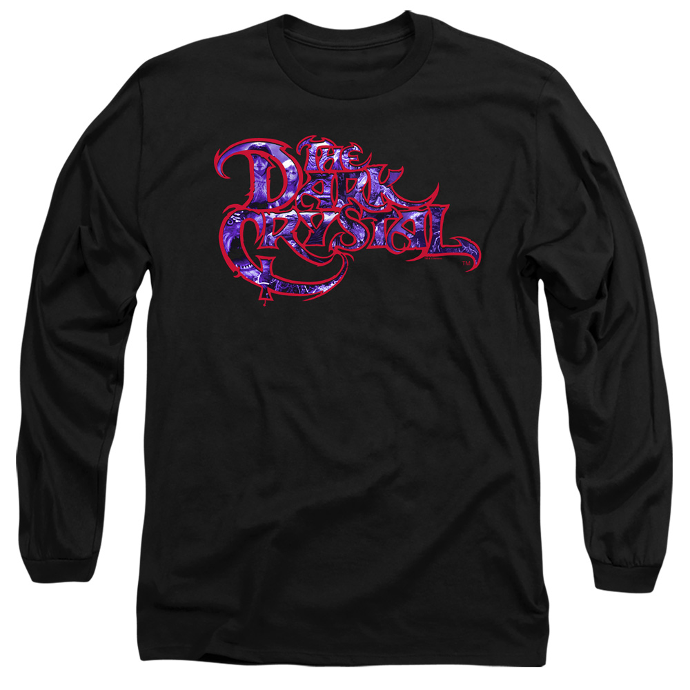Dark Crystal & Collage Logo Adult Long Sleeve 18 by 1 T-Shirt, Black - Medium