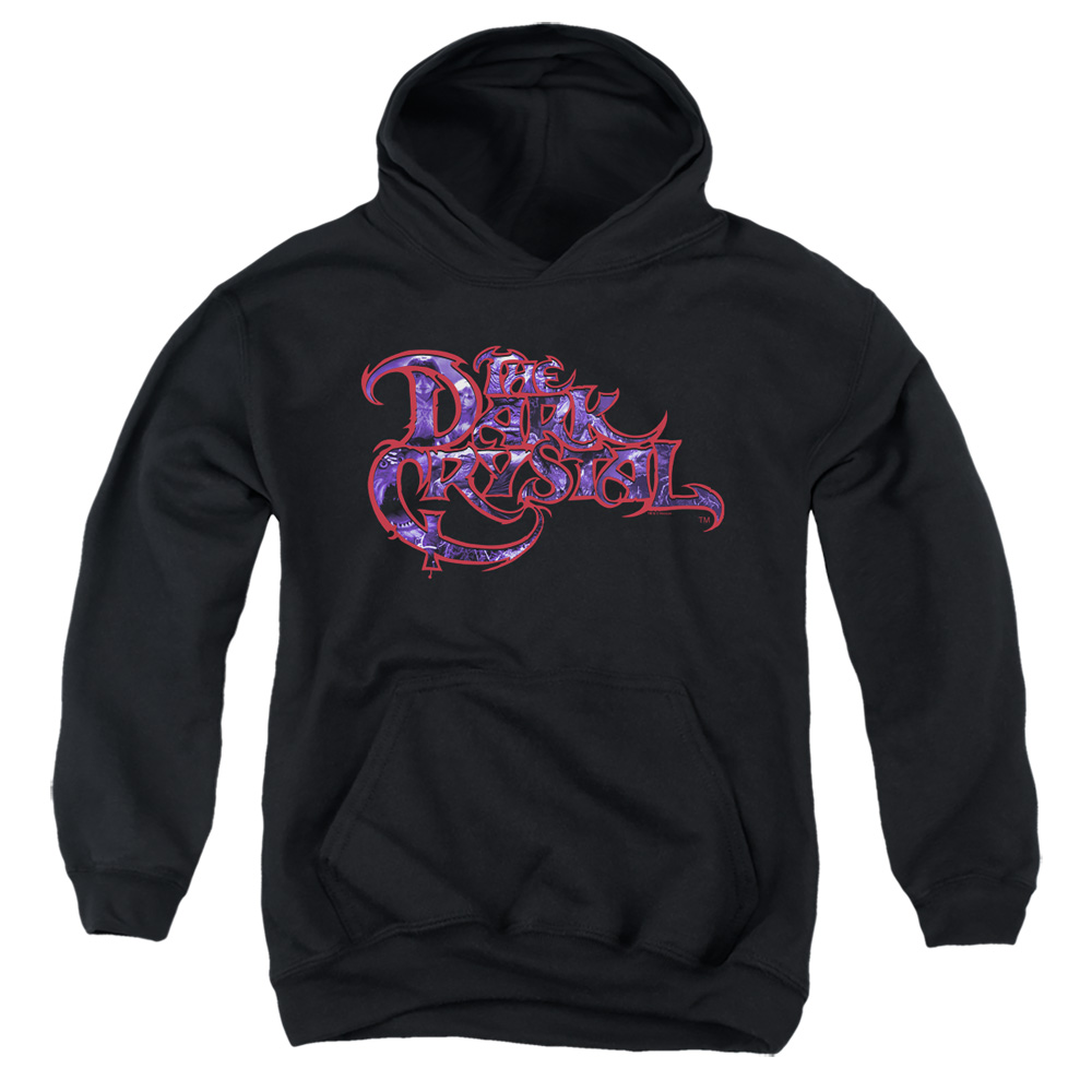 DKC133-YFTH-2 Dark Crystal & Collage Logo Youth Hooded Sweatshirt, Black - Medium
