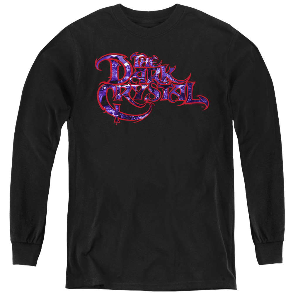 Dark Crystal & Collage Logo Youth Long Sleeve T-Shirt, Black - Small