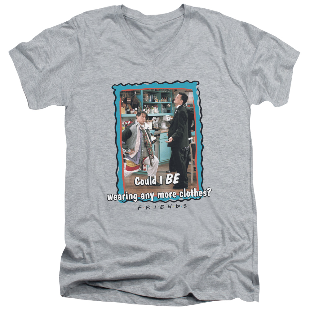WBT448-AV-3 Friends & Any More Clothes Slim Fit V-Neck Short Sleeve Adult 30 by 1 T-Shirt, Athletic Heather - Large