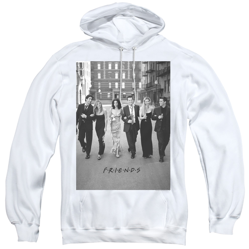 Friends & Walk the Streets Adult Pull-Over Hoodie, White - Large