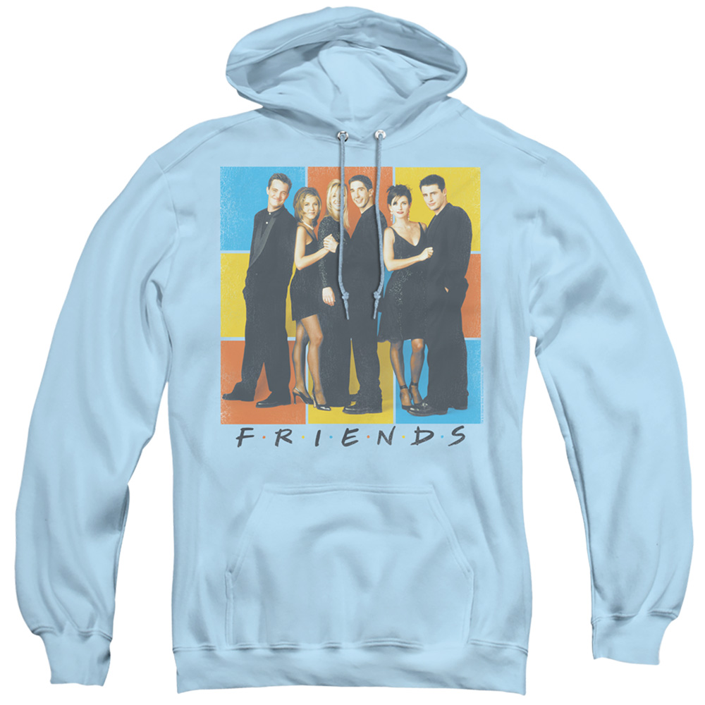 WBT669-AFTH-2 Friends & Color Block of Friends Adult Pull-Over Hoodie, Light Blue - Medium