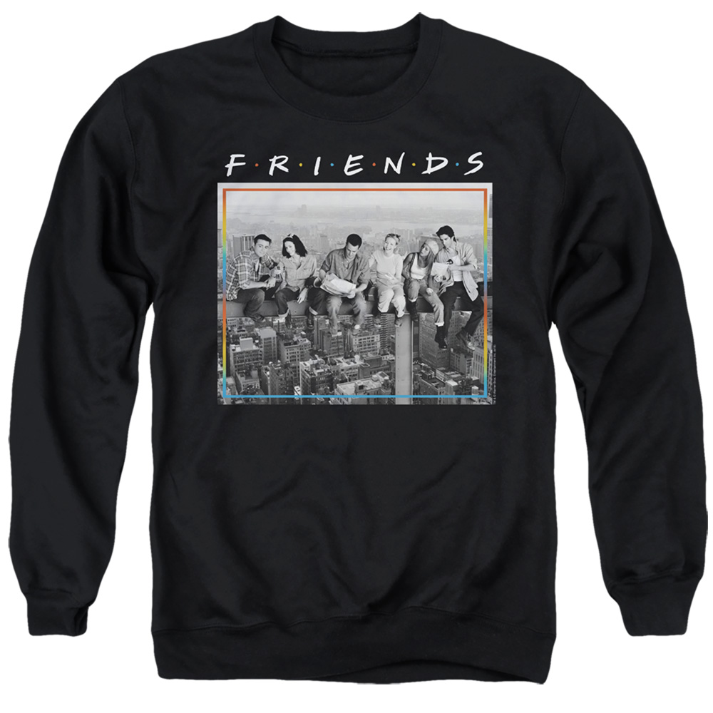 Friends & Lunch Break Adult Crewneck Sweatshirt, Black - Medium