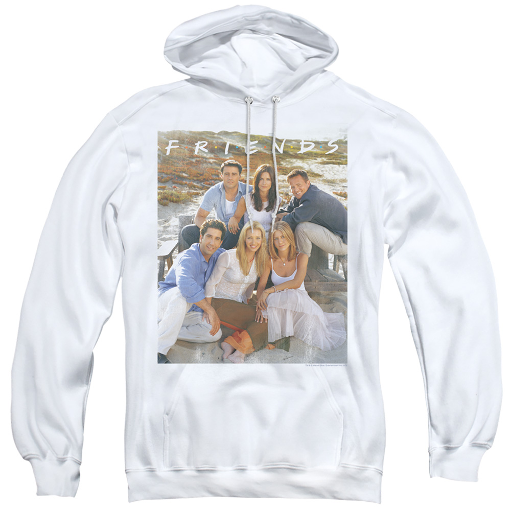 WBT672-AFTH-2 Friends & Lifes a Beach Adult Pull-Over Hoodie, White - Medium