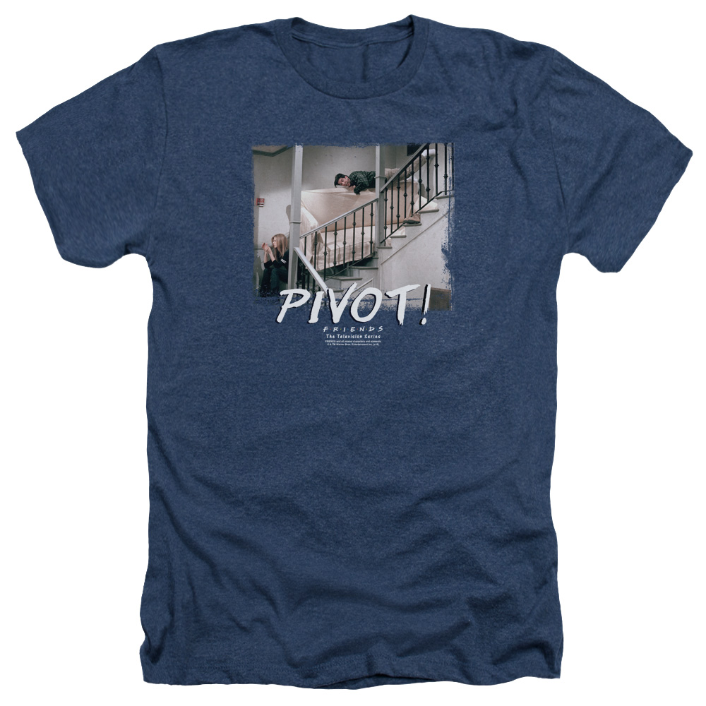 WBT514-HA-2 Friends & Pivot Regular Fit Adult Heather Short Sleeve T-Shirt, Navy - Medium -  Trevco