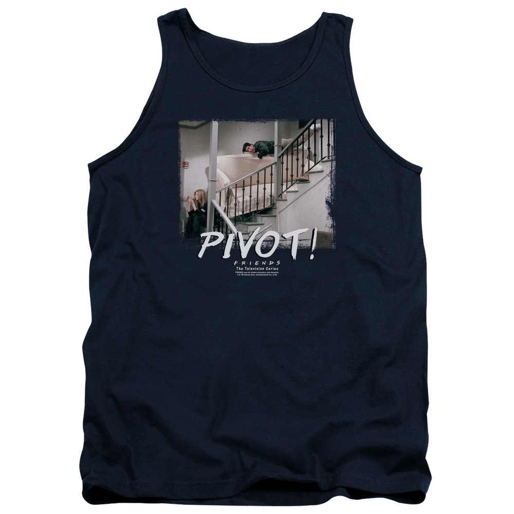 Friends & Pivot Adult Tank Top, Navy - 2X