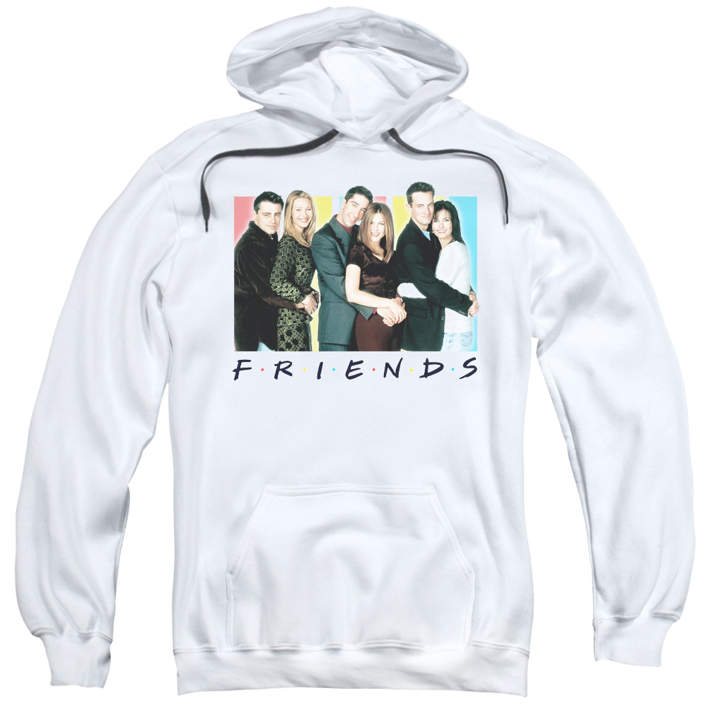 Friends & Cast Logo Adult Pull-Over Hoodie, White - 2X