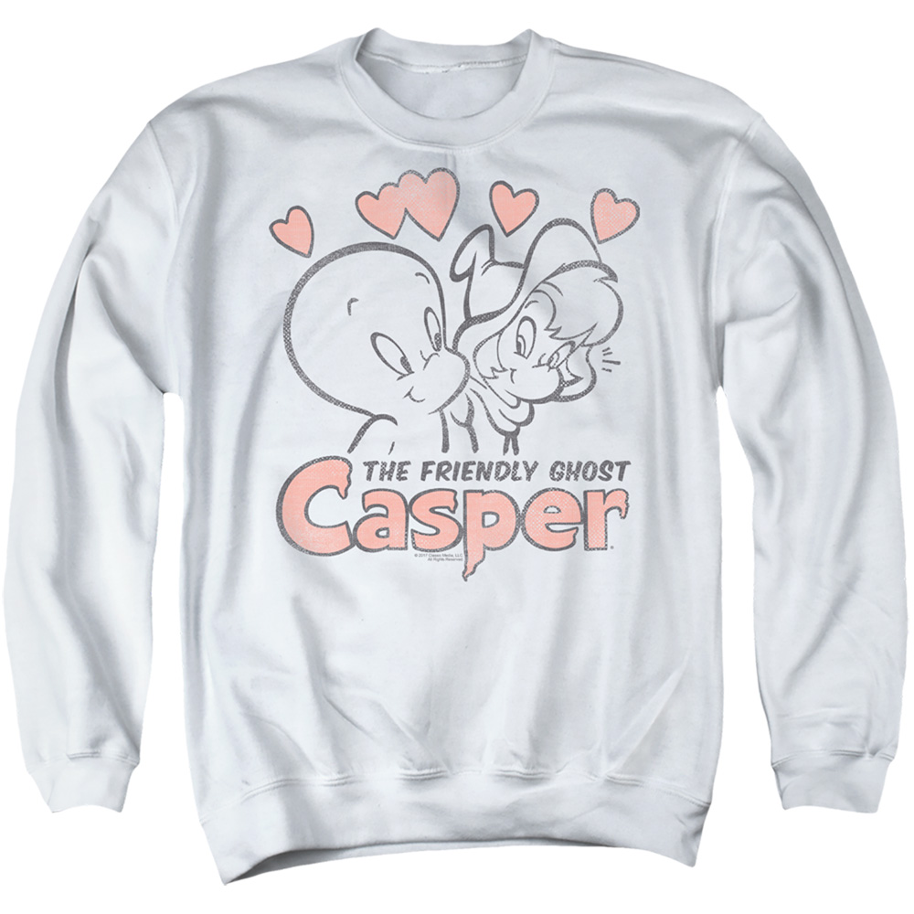 Casper & Hearts - Adult Crewneck Sweatshirt, White - Extra Large