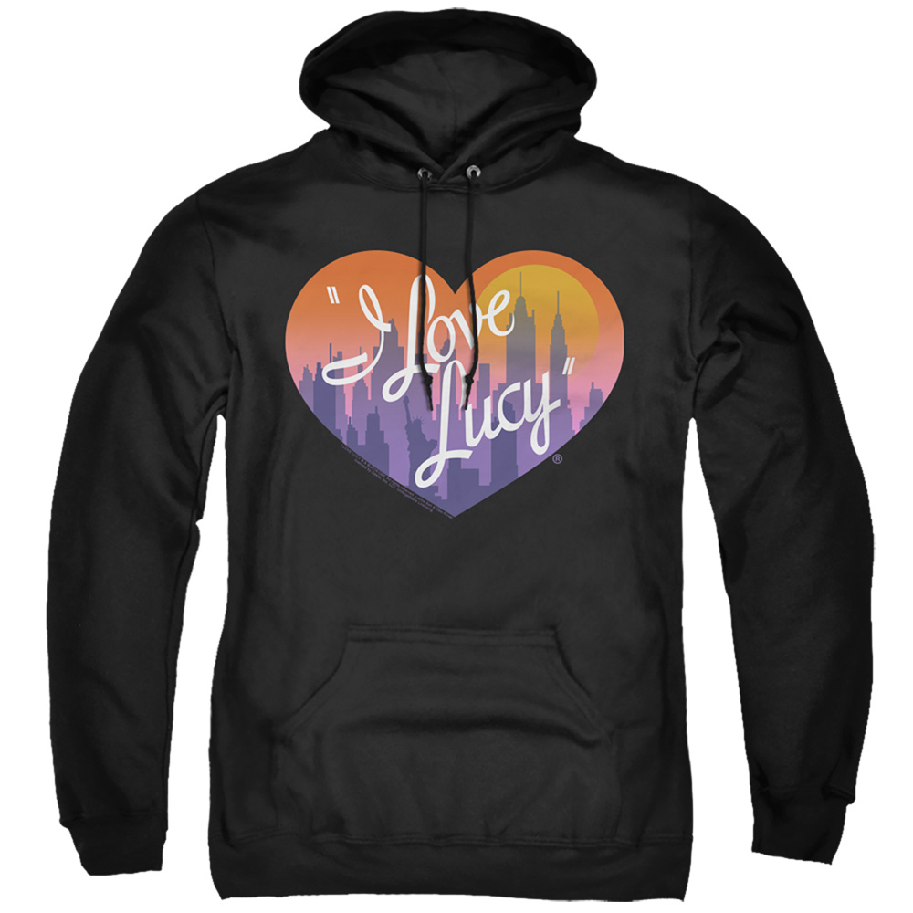 LB355-AFTH-7 I Love Lucy & Heart Of The City-Adult Pull-Over Hoodie, Black - 4X -  Trevco