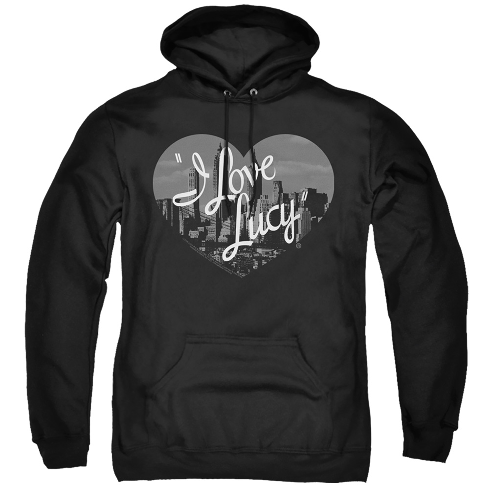 LB356-AFTH-7 I Love Lucy & Nostalgic City-Adult Pull-Over Hoodie, Black - 4X -  Trevco