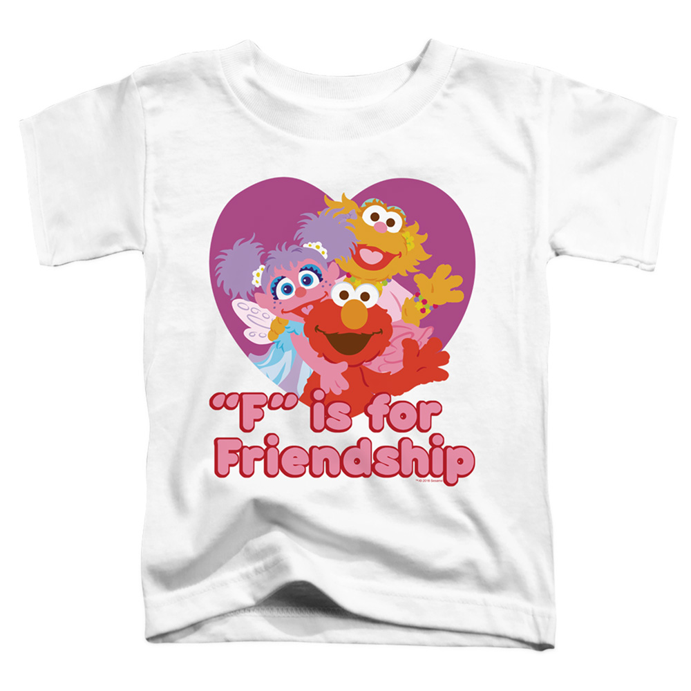 SST197-TT-1 Sesame Street & Friendship - Short Sleeve Toddler Tee, White - Small 2T