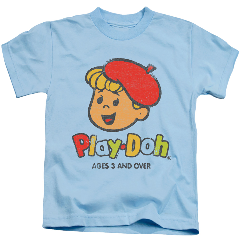 HBRO460-KT-2 Play Doh & 3 & Up-Short Sleeve 18-1 Juvenile Sheer T-Shirt, Light Blue - Medium 5-6