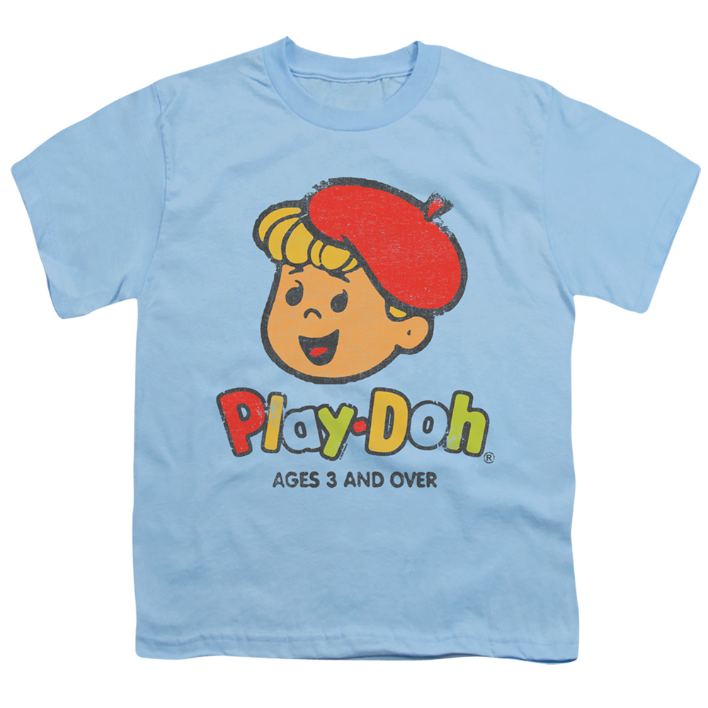 HBRO460-YT-2 Play Doh & Age 3 & Up-Short Sleeve 18-1 Youth T-Shirt, Light Blue - Medium