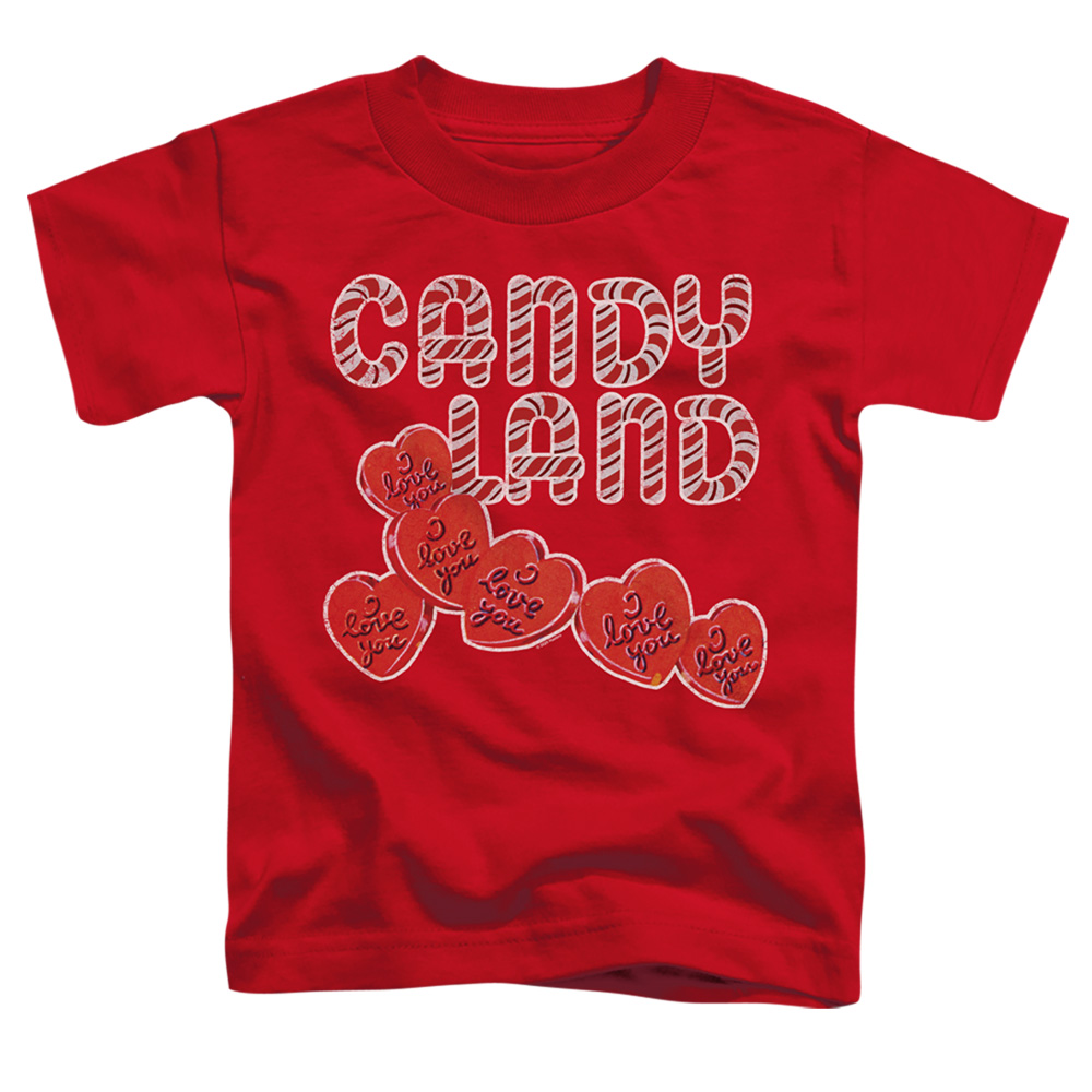 HBRO424-TT-1 Candy Land & I Love You-Short Sleeve Toddler Tee, Red - Small 2T