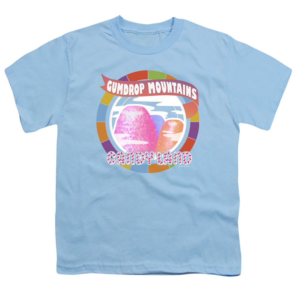 HBRO425-YT-2 Candy Land & Gumdrop Mountains-Short Sleeve 18-1 Youth T-Shirt, Light Blue - Medium