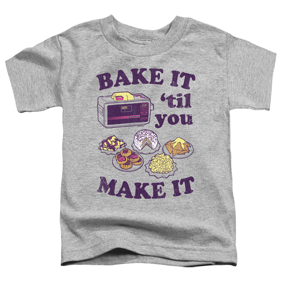 Easy Bake Oven & Bake It Til You Make It-Short Sleeve Toddler Tee, Athletic Heather - Medium 3T