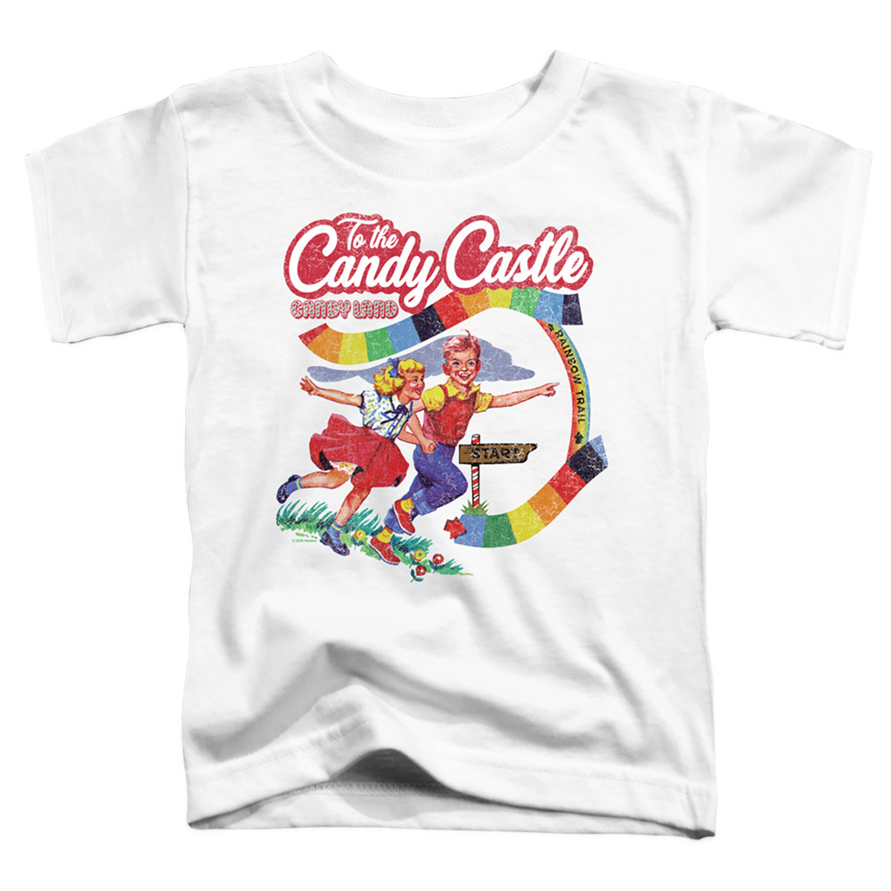 Candy Land & To the Candy Castle-Short Sleeve Toddler Tee, White - Medium 3T