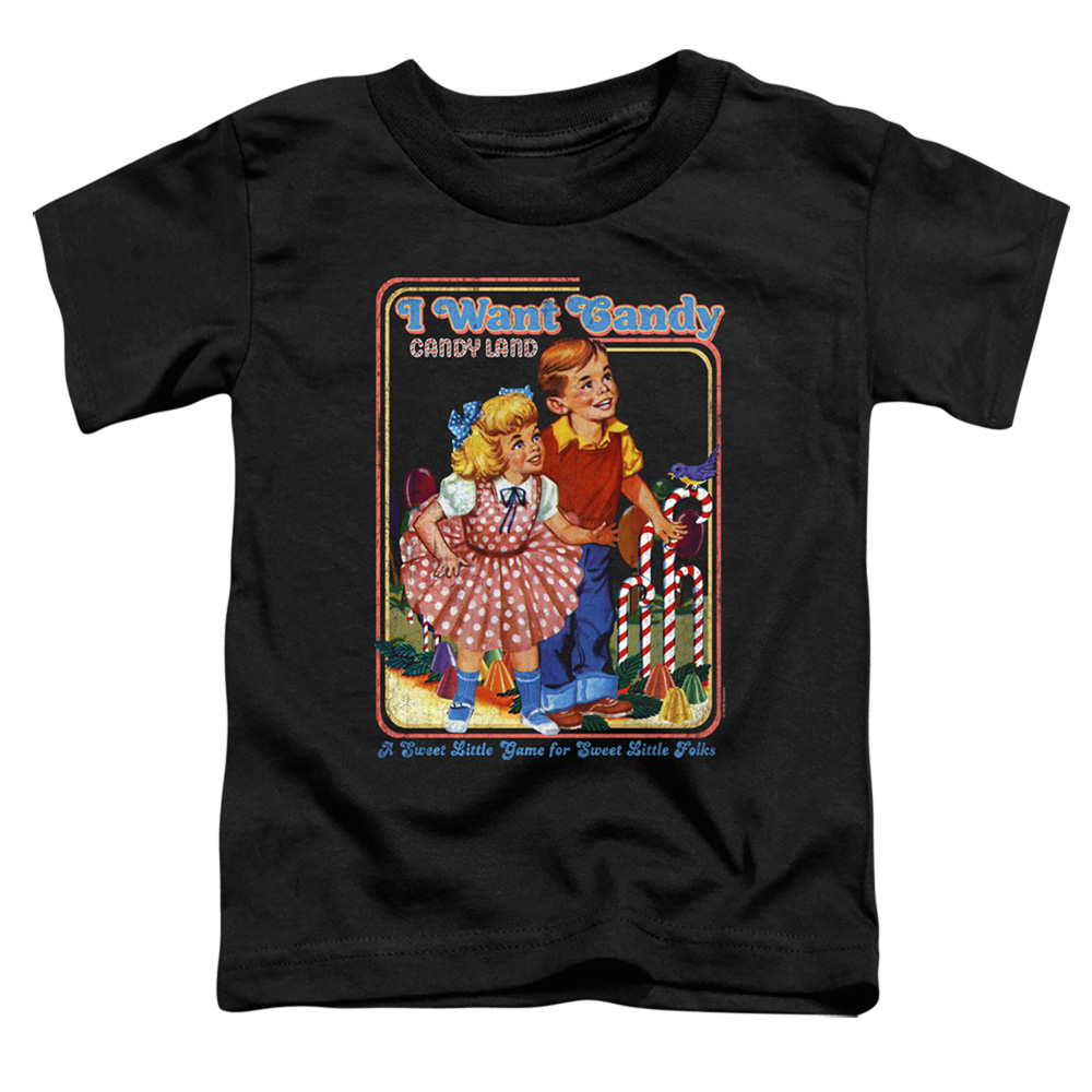 Candy Land & I Want Candy-Short Sleeve Toddler Tee, Black - Small 2T