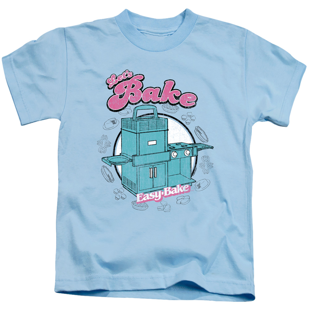 HBRO442B-KT-2 Easy Bake Oven & Lets Bake-Short Sleeve 18-1 Juvenile Sheer T-Shirt, Light Blue - Medium 5-6