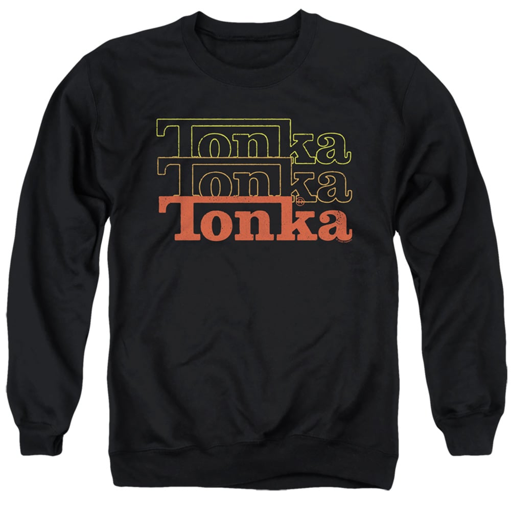 Tonka & Fuzzed Repeat-Adult Crewneck Sweatshirt, Black - Medium