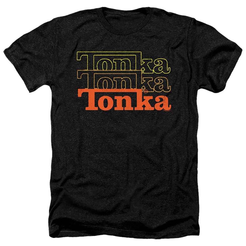 Tonka & Fuzzed Repeat-Adult Heather T-Shirt, Black - Medium
