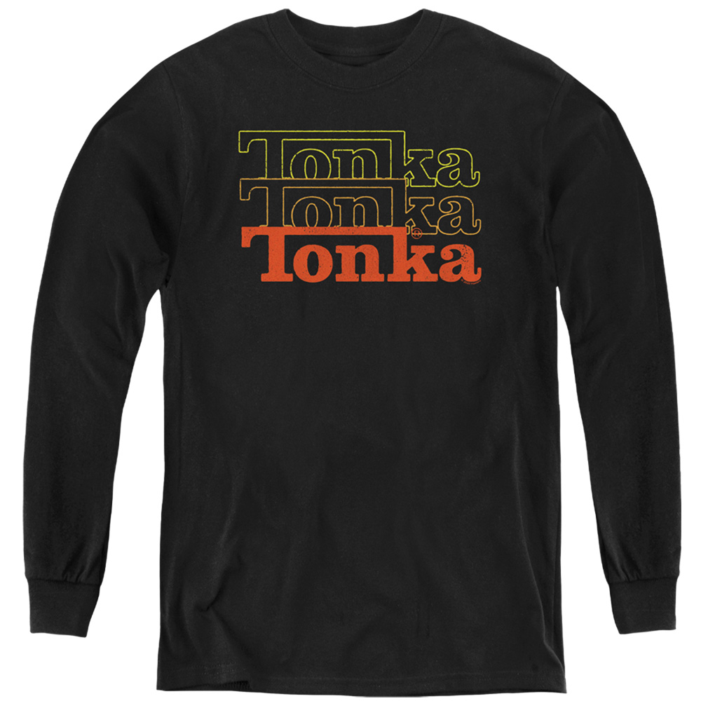 Tonka & Fuzzed Repeat-Youth Long Sleeve T-Shirt, Black - Medium