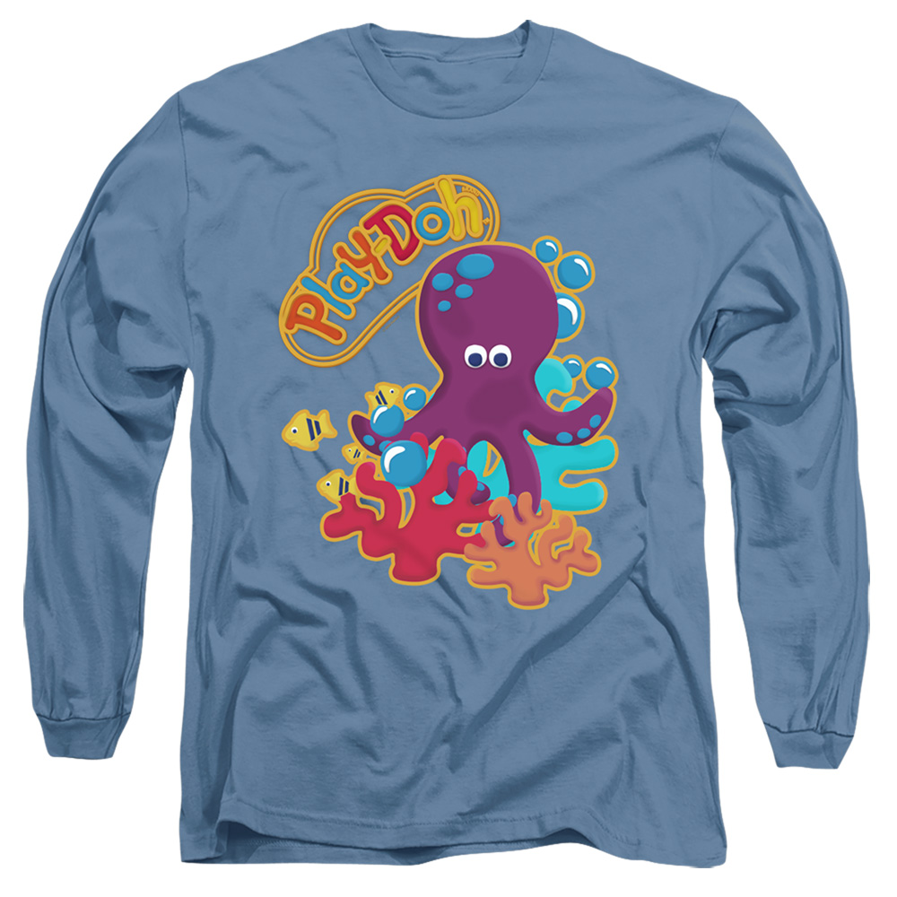 HBRO454-AL-4 Play Doh & Under the Sea-Long Sleeve 18-1 Adult T-Shirt, Carolina Blue - Extra Large